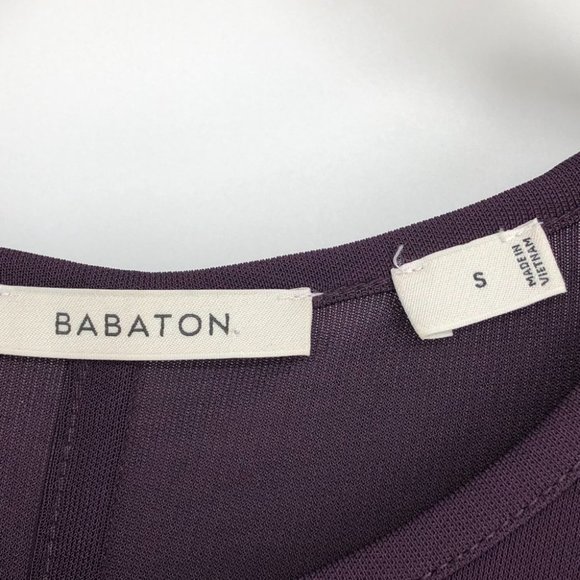 Aritzia Babaton Eggplant Purple 3/4 Sleeve Round / Scoop neck Maxi Dress size S - Picture 3 of 14